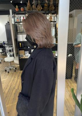 ホワイトグレージュ コンマヘアくすみブルー ダークアッシュ	