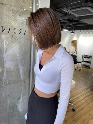 ホワイトグレージュ コンマヘアくすみブルー ダークアッシュ	