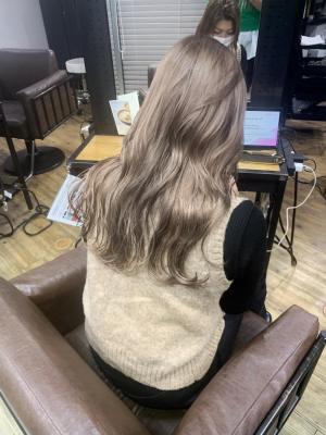 ホワイトグレージュ コンマヘアくすみブルー ダークアッシュ	