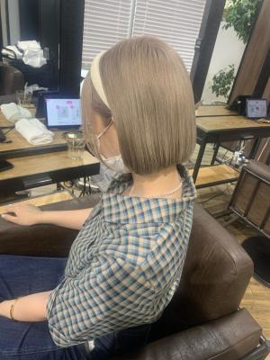 ホワイトグレージュ コンマヘアくすみブルー ダークアッシュ	