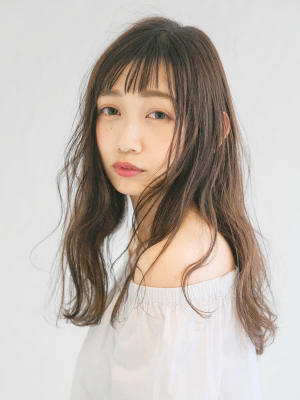 三軒茶屋_レディース_ロング_コテ巻き_ブラウン_ベージュ