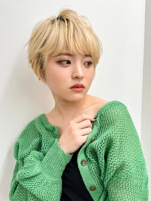 【長谷川】ゆるふわブロンドショート