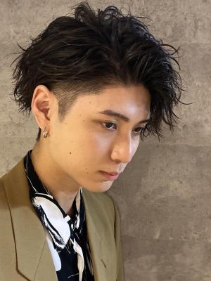 メンズヘア整形スパイラルパーマ波巻きツイストメンズパーマ髪型