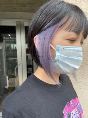 インナーカラー チェリーブラウン ピンクブラウン 