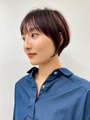 【長谷川】シースルーバングショートボブ