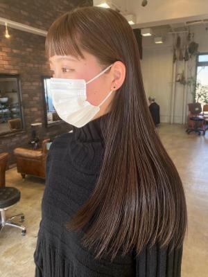オン眉ワイドバング×ロングヘア