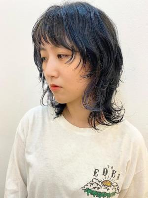 ブルーシルバーインナーカラー