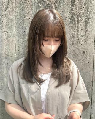 マスク美人 韓国ヘア マスクヘア 前髪  秋カラー