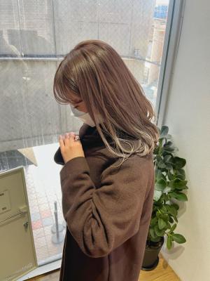 ホワイトグレージュ　ボブルフ　くすみブルー