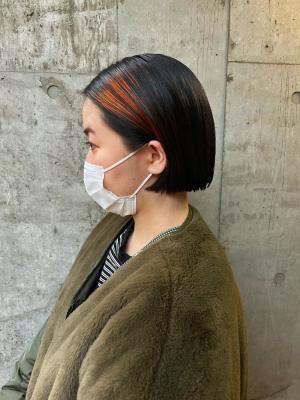 ホワイトグレージュ　ボブルフ　くすみブルー