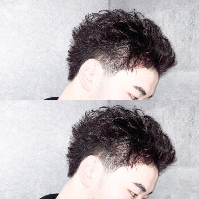 メンズヘア整形スパイラルパーマ波巻きツイストメンズパーマ髪型