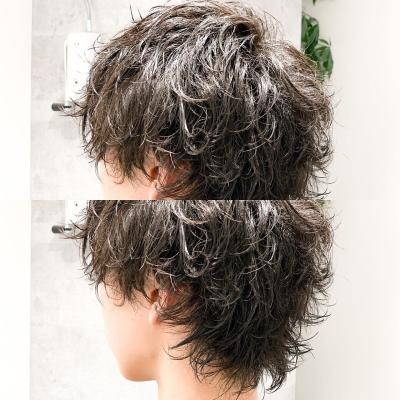 メンズヘア整形スパイラルパーマ波巻きツイストメンズパーマ髪型