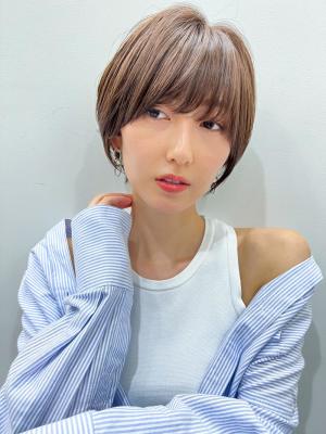 【長谷川】前下がりショート流しめバング