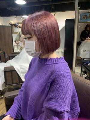 ホワイトグレージュ コンマヘア くすみカラー グレージュ