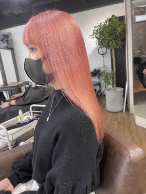 ピンク ショコラアッシュ ヘルシースタイル ふんわりカール