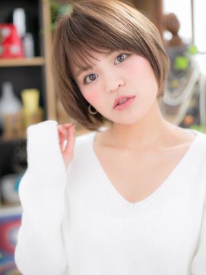 ショコラグレージュハイライト小顔ミニボブ 小顔補正立体カット ショコラグレージュハイライト小顔ミニボブ 小顔補正立体カット