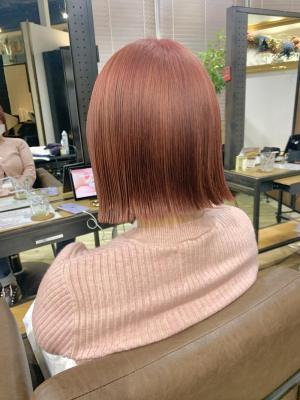 ピンク ショコラアッシュ ヘルシースタイル ふんわりカール