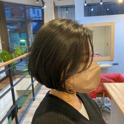 顔周りの毛流れが可愛い！韓国風ボブのイメージ画像