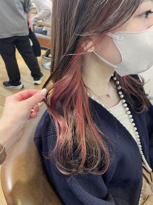 1ブリーチ チェリーレッド インナーカラー【横浜】w