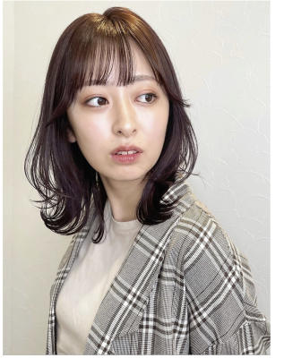 鎖骨ミディアム韓国くびれヘア大人ミディアム3のイメージ画像