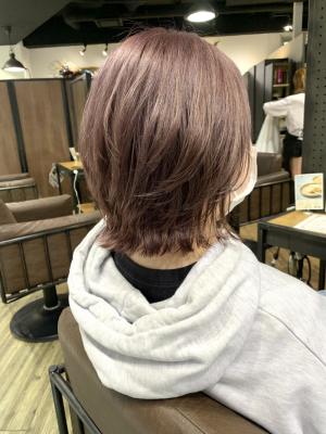 ピンク ショコラアッシュ ヘルシースタイル ふんわりカール