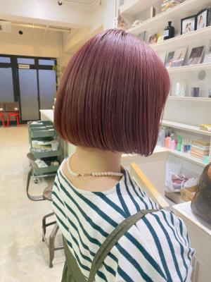 【pignon】ピンクベージュ チェリーピンク ミニボブ 【pignon】ピンクベージュ チェリーピンク ミニボブのイメージ画像