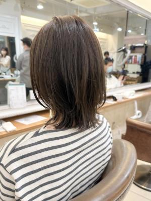 艶オリーブベージュ ボブレイヤー【横浜】k