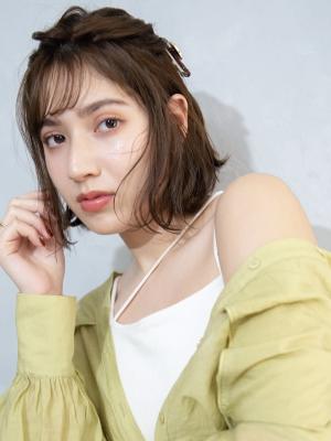 三軒茶屋_レディース_ミディアム_ボブ_ヘアアレンジ_小顔