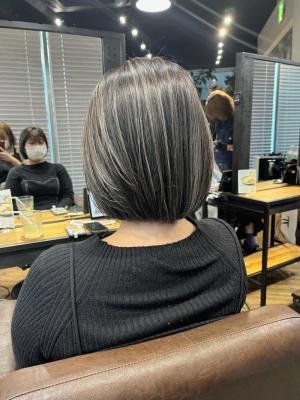 大人可愛いチョコレートモードプリカール外ハネボブハイライト