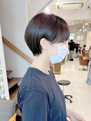 コンパクトマッシュバングショートカット アッシュ【近藤】横浜 コンパクトマッシュバングショートカット アッシュ【近藤】横浜