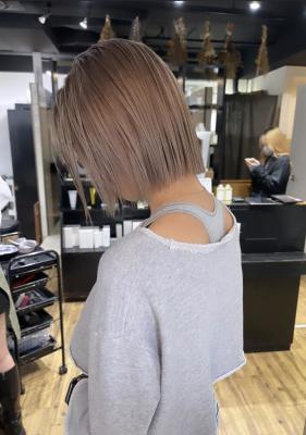 大人可愛いチョコレートモードプリカール外はねボブハイライト