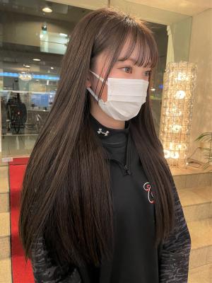 透明感グレージュカラー×ナチュラルロング