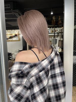 大人可愛いチョコレートモードプリカール外はねボブハイライト