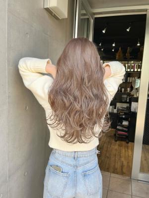 大人可愛いチョコレートモードプリカール外はねボブハイライト