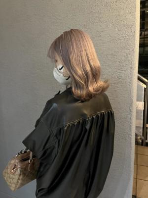 大人可愛いチョコレートモードプリカール外はねボブハイライト