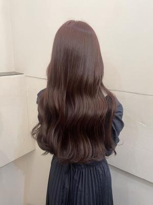 ピンクレッド　ガーリーヘア韓国ヘア顔まわり【横浜】