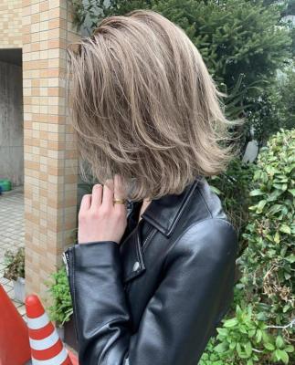 大人可愛いチョコレートモードプリカール外はねボブハイライト