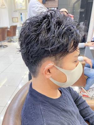 横浜☆メンズショート ニュアンスパーマ 刈り上げ
