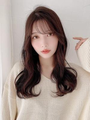 韓国風フェレイヤーエギョモリシースルー前髪くびれヘア巻きのイメージ画像