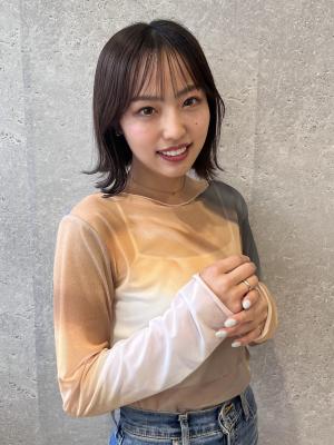 三軒茶屋_レディース_ミディアム_ボブ_コテ巻き_韓国巻き