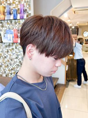 横浜☆シースルーマッシュ ベージュカラー ツーブロ