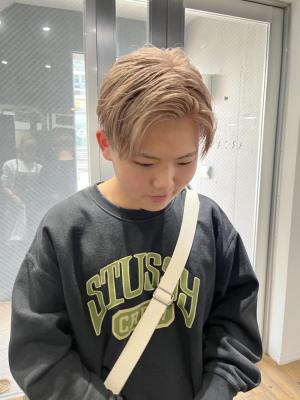 大人可愛いチョコレートモードプリカール外はねボブハイライト