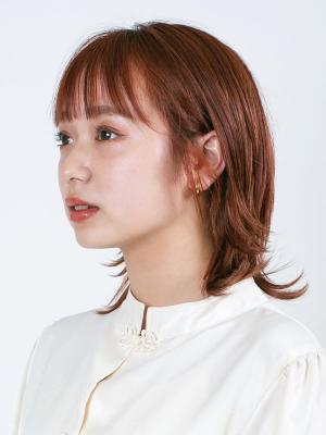 三軒茶屋_レディース_ミディアム_オレンジベージュ_アレンジ 三軒茶屋_レディース_ミディアム_オレンジベージュ_アレンジ