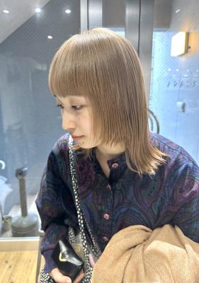 大人可愛いチョコレートモードプリカール外ハネボブハイライト