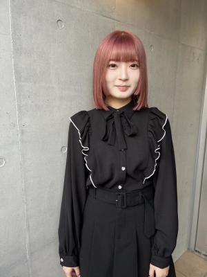 斜めバンググレージュカラー デザインカラー シルキーベージュ