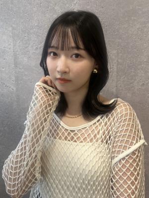 三軒茶屋_レディース_ミディアム_ボブ_黒髪_韓国巻き_小顔 三軒茶屋_レディース_ミディアム_ボブ_黒髪_韓国巻き_小顔
