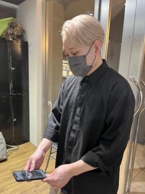 斜めバンググレージュカラー デザインカラー シルキーベージュ