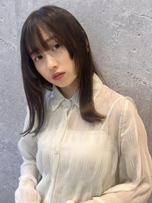 三軒茶屋_レディース_ストレート_ナチュラル_ブラウン_小顔 三軒茶屋_レディース_ストレート_ナチュラル_ブラウン_小顔