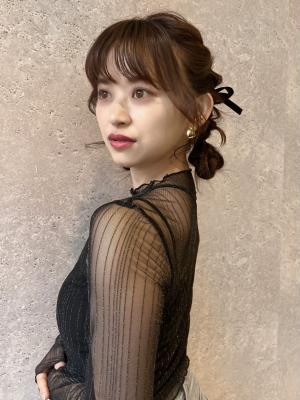 三軒茶屋_レディース_ロング_ヘアアレンジ_ヘアセット_小顔