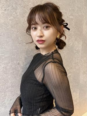 三軒茶屋_レディース_ロング_ヘアアレンジ_アップ_小顔